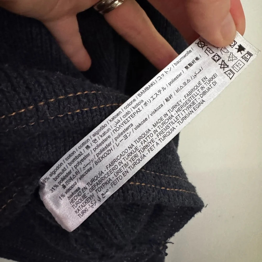 Zara Heavy Knit Cropped Jacket | Quiet Luxury Navy - Picture 5 of 11